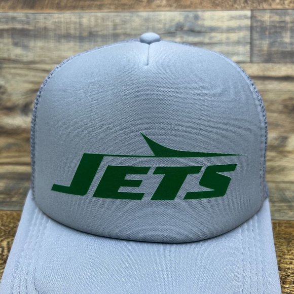 Vintage New York Jets Mens Trucker Hat Gray Snapback Original 50s Logo Football - Picture 3 of 8
